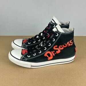 Converse Dr. Seuss Cat in the Hat High Top Sneakers Junior Size 6 Black Red